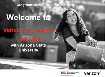 Verizon Innovative Learning with Arizona State University graphic with student